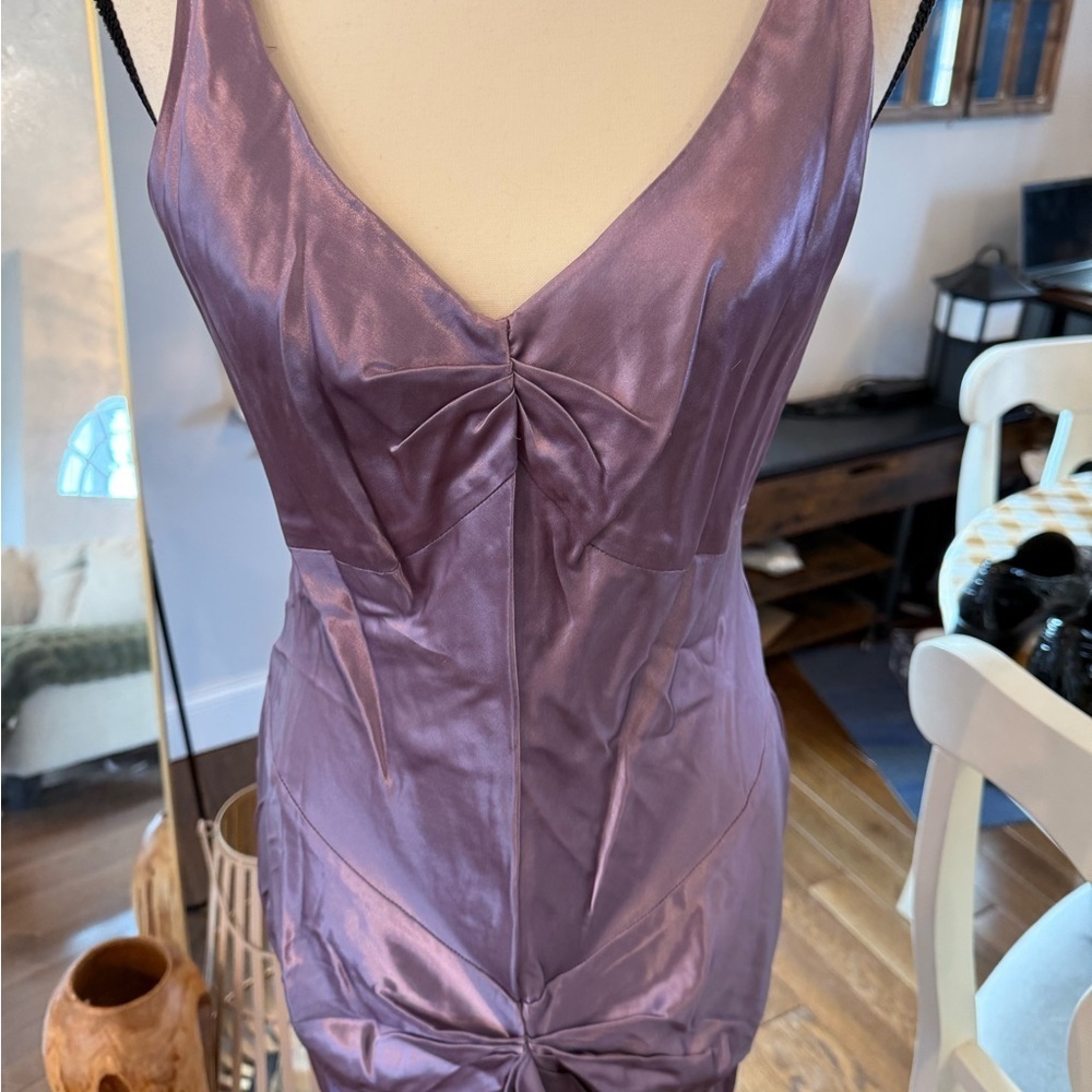 Urban Girl Nites Lavender Satin Dress size 11/12 Cocktail Prom - Picture 3 of 15